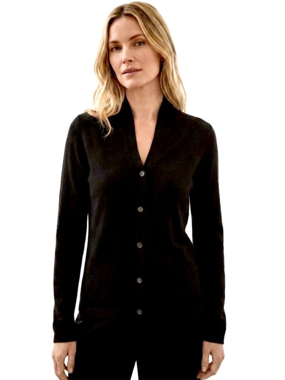 Comme Des Garcons Black V-Neck Cropped Cardigan Sweater, Womens Size Large, NWOT